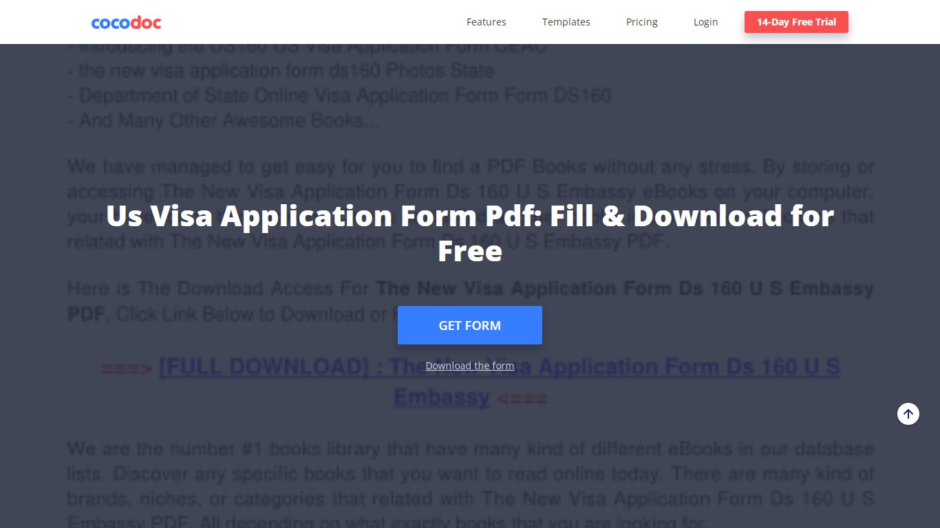 Us Visa Application Form Pdf: Fill & Download for Free - CocoDoc