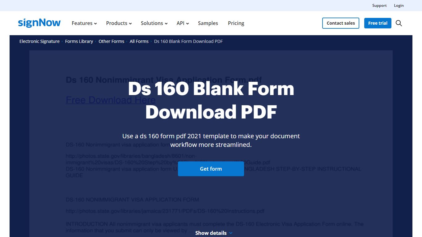 Ds 160 Form PDF 2021 - Fill Out and Sign Printable PDF Template | signNow